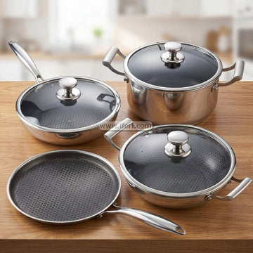 4 Pcs Life-Chef Honeycomb Stainless Steel Cookware Set CK4057