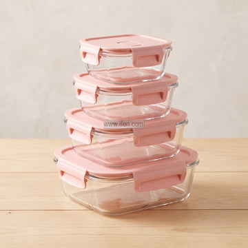 4 Pcs Oven Proof Glass Food Container Set RY37006