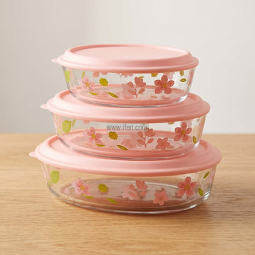 3 Pcs Oven Proof Glass Food Container Set RY37005