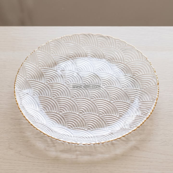 10 Inch Exclusive Golden Rim Glass Full Plate RY37011