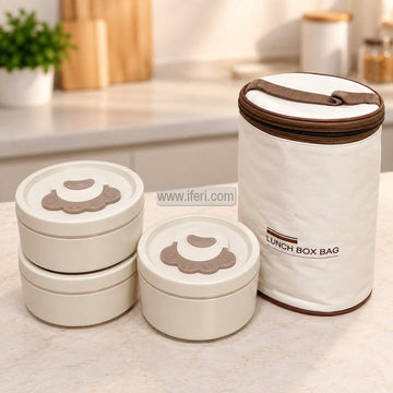 3 Pcs Airtight Lunch Box, Tiffin Carrier with Insulated Carrying Bag MT768