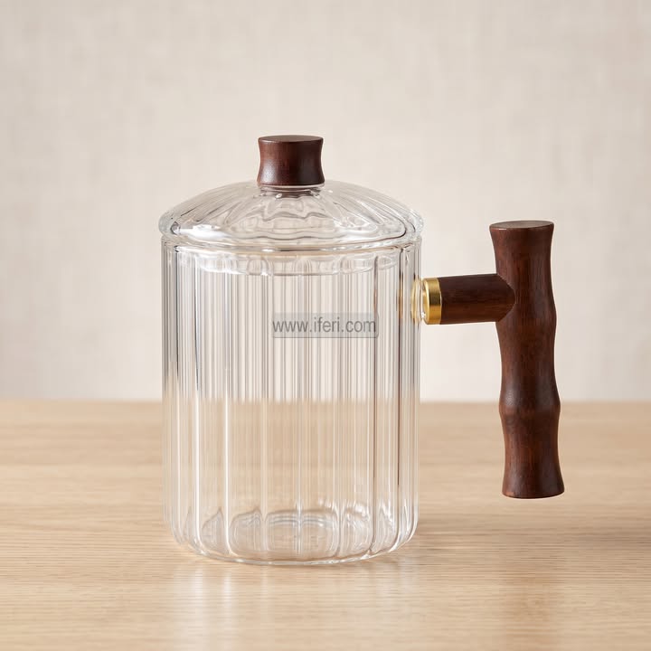 3.5 Inch Glass Juice Sipper Mug with Lid RY37019