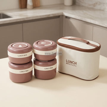4 Pcs Airtight Lunch Box, Tiffin Carrier with Insulated Carrying Bag MT766