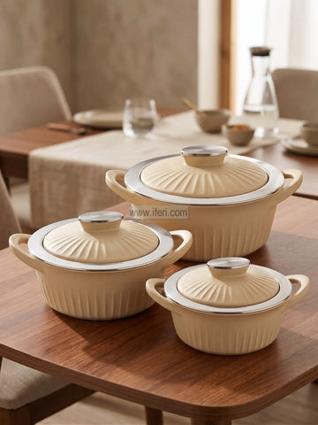 3 Pcs Jaypee Trivia Exclusive Food Storage Hotpot / Thermoware Casserole Set ALM6583