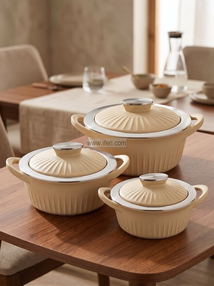 3 Pcs Jaypee Trivia Exclusive Food Storage Hotpot / Thermoware Casserole Set ALM6583