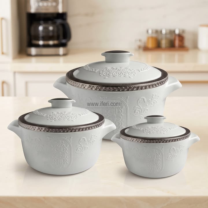 3 Pcs Jaypee ANGELA Exclusive Food Storage Hotpot / Thermoware Casserole Set ALM6576