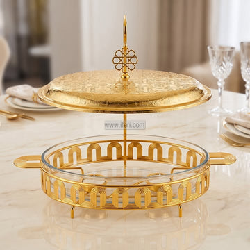 13.5 Inch Stainless Steel Luxury Golden Chafing Dish Food Warmer with Lid CK4093