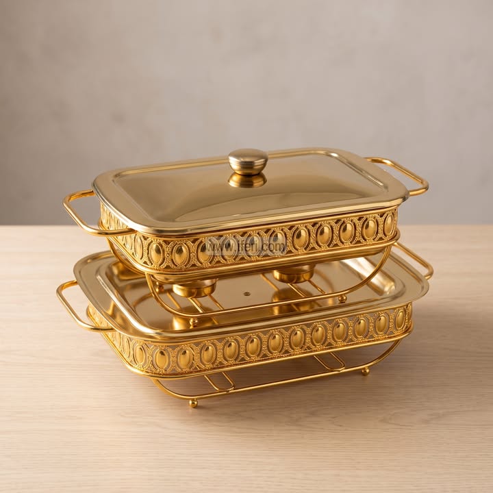 2 Pcs Golden Chafing Dish Set with Food warmer RY37000