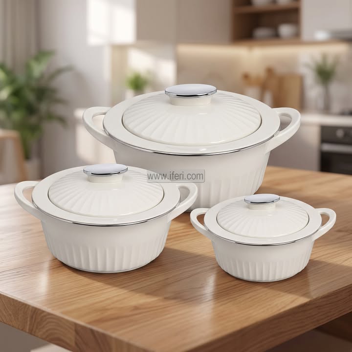 3 Pcs Jaypee Trivia Exclusive Food Storage Hotpot / Thermoware Casserole Set ALM6581
