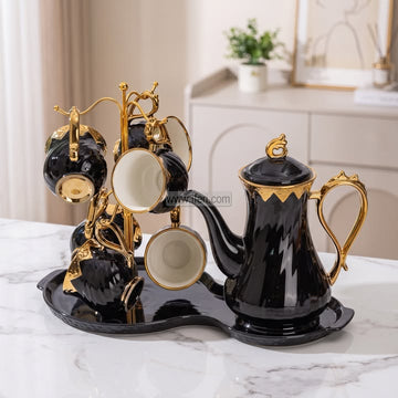 7 Pcs Exclusive Ceramic Tea Pot & Cup Set with Stand CK4100