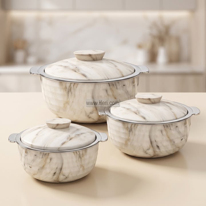 3 Pcs Jaypee AURA Exclusive Food Storage Hotpot / Thermoware Casserole Set ALM6575