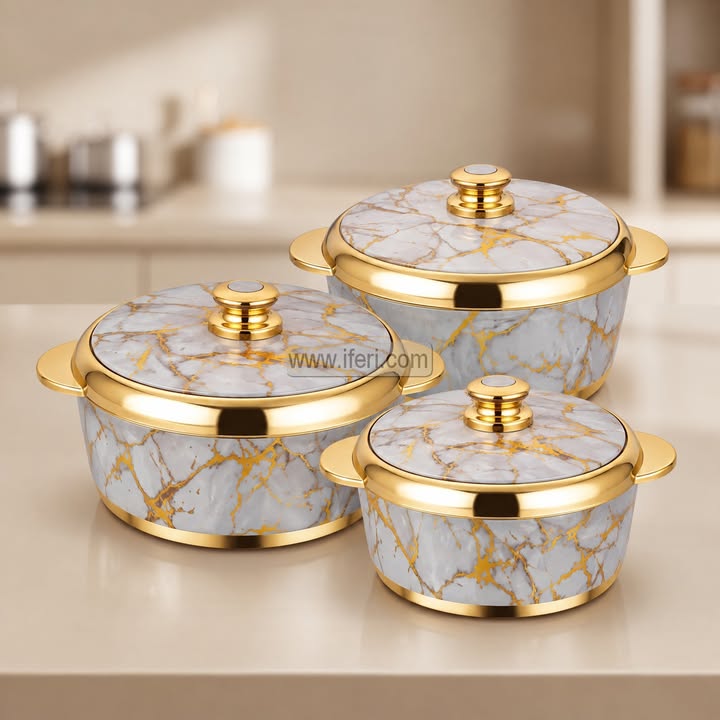 3 Pcs Jaypee GOLDMATE Exclusive Food Storage Hotpot / Thermoware Casserole Set ALM6572