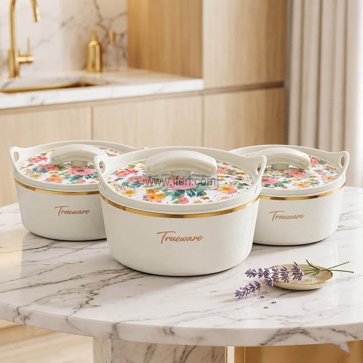 3 Pcs Trueware Royal Exclusive Food Storage Hotpot / Thermoware Casserole Set ALM6995-1