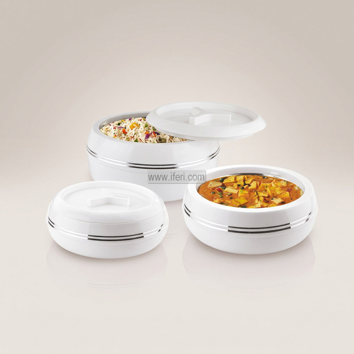 3 Pcs Jaypee TEEN BHOJ -Exclusive Food Storage Hotpot / Thermoware Casserole Set ALM6590