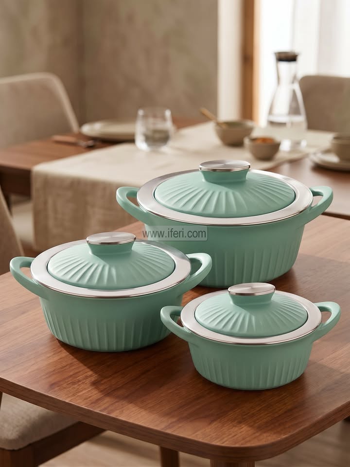 3 Pcs Jaypee Trivia Exclusive Food Storage Hotpot / Thermoware Casserole Set ALM6584