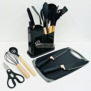 18 Pcs Kitchen Knife & Utelsils Set with Holder TG10841