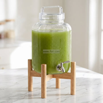 18 Inch Borosilicate Glass Juice Dispenser with Bamboo Stand EB21724