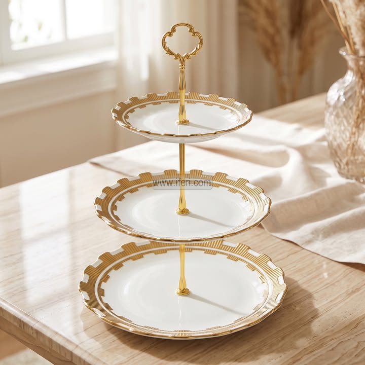3 Tier Ceramic Cake, Dessert, Appetizer Serving Platter / Stand EB21697