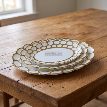 3 Pcs Oval Shaped Ceramic Serving Tray EB21702