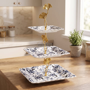 3 Tier Ceramic Cake, Dessert, Appetizer Serving Platter / Stand RY37046