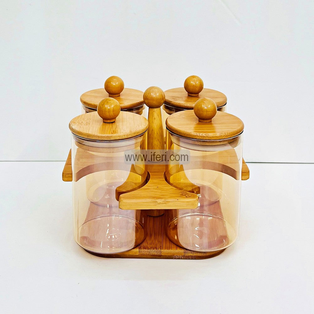 4 Pcs Glass Spice Jar with Stand DL6846