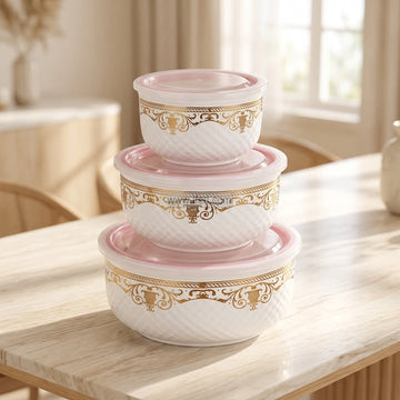 3 Pcs Ceramic Food Container / Bowl with Lid EB21692-1