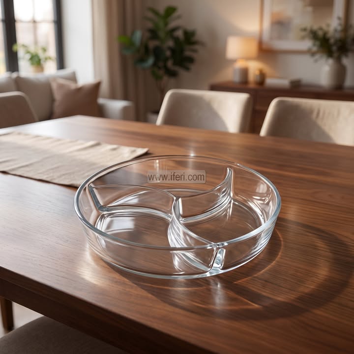 3 Part Glass Appetizer, Condiment, Dry Fruit Serving Dish RY37024