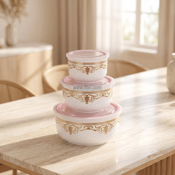 3 Pcs Ceramic Food Container / Bowl with Lid EB21695