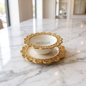 6 Pcs Ceramic Soup Bowl & Saucer Set EB21720