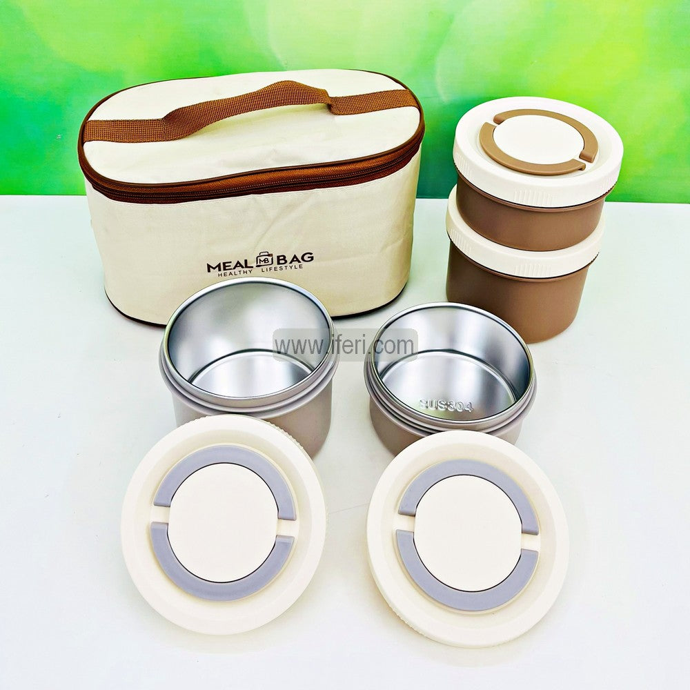 4 Pcs Airtight Lunch Box, Tiffin Carrier with Insulated Carrying Bag TG10849