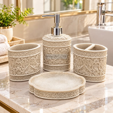 4 Pcs Fiber Bathroom Soap Dispenser Set RY37075