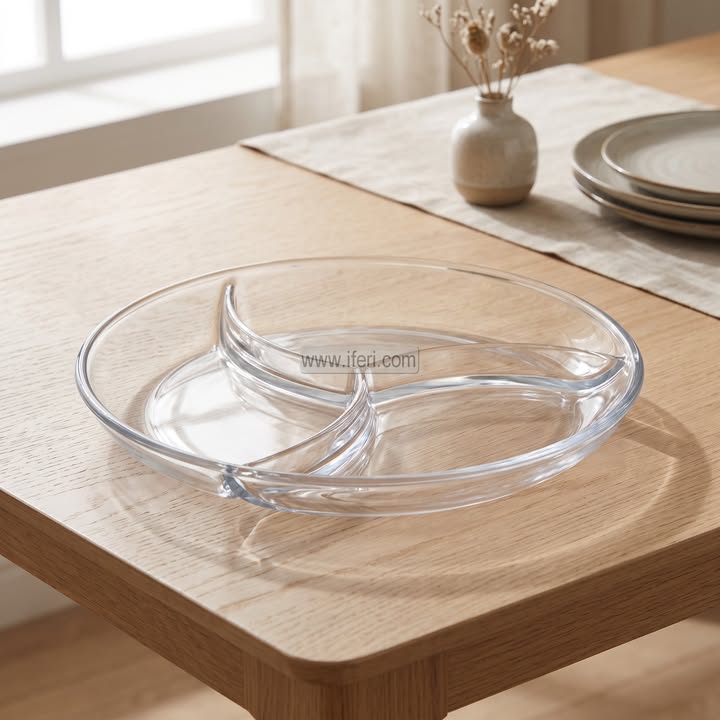 3 Part Glass Appetizer, Condiment, Dry Fruit Serving Dish RY37023