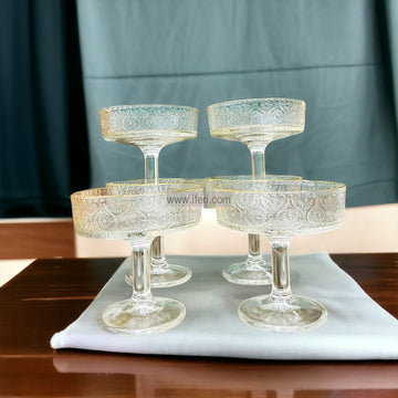 6 Pcs Golden Rim Ice Cream Serving Bowl / Dessert Cup Set SGR0084