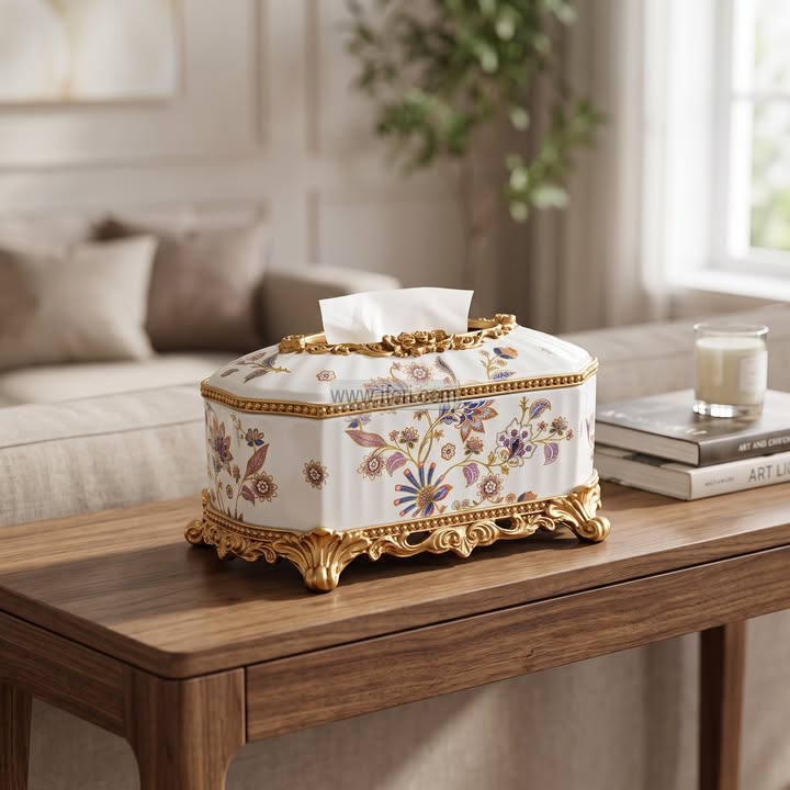 10 Inch Exclusive Fiber Decorative Tissue Box RY37034