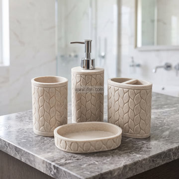 4 Pcs Fiber Bathroom Soap Dispenser Set RY37076