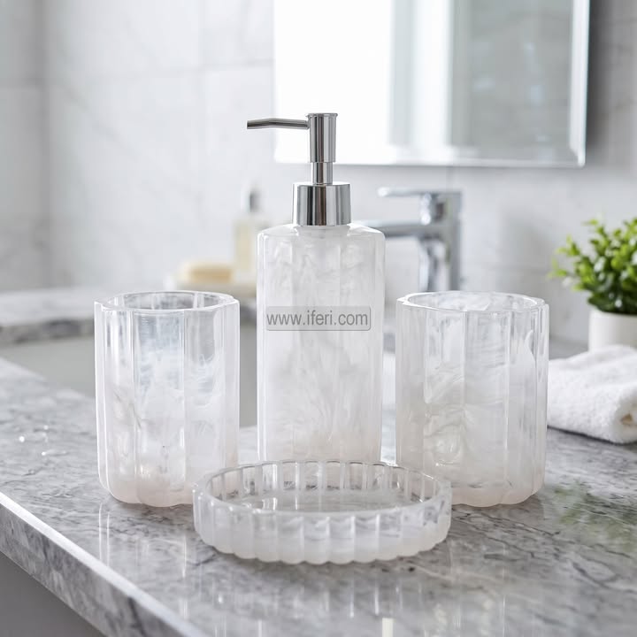4 Pcs Fiber Bathroom Soap Dispenser Set RY37074