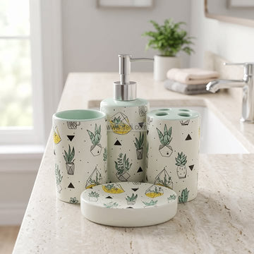 4 Pcs Ceramic Bathroom Soap Dispenser Set RY37044