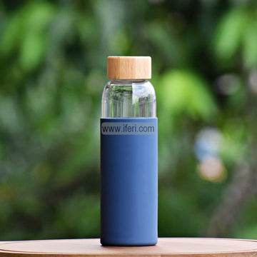 8.4 Inch Glass Water Bottle with Silicone Cover TG10857