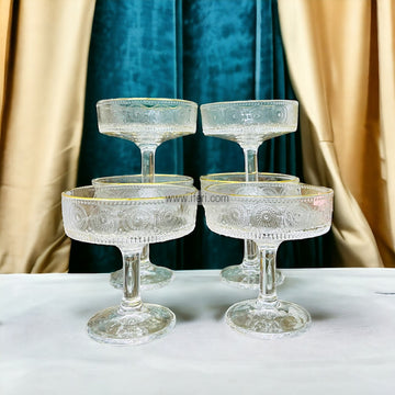 6 Pcs Golden Rim Ice Cream Serving Bowl / Dessert Cup Set SGR0085