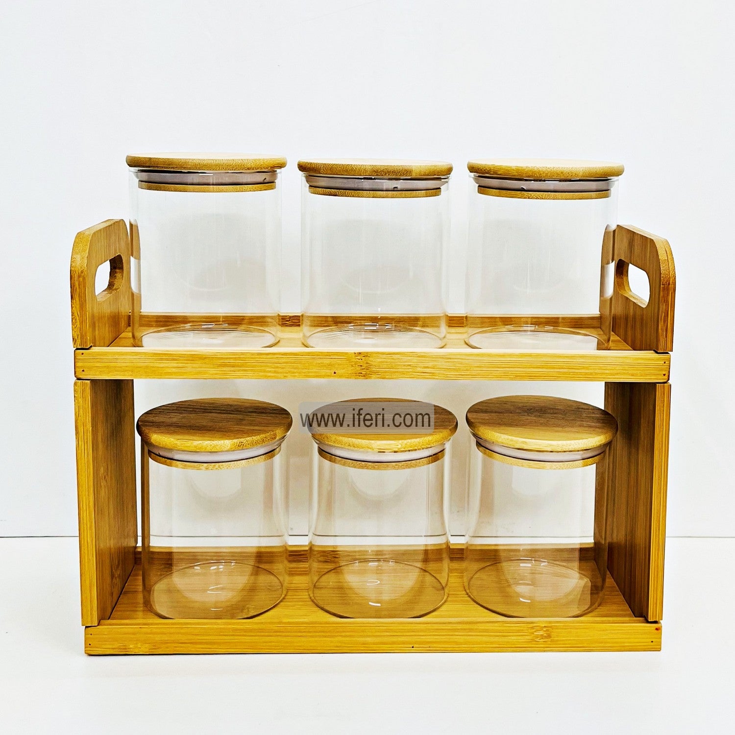6 Pcs Glass Spice Jar with Stand DL6865