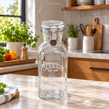 2 Liter Premium Quality Airtight Glass Pickle Jar BS211