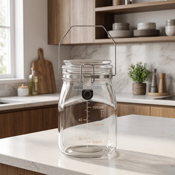 2 Liter Premium Quality Airtight Glass Cookie Jar / Pickle Jar BS210
