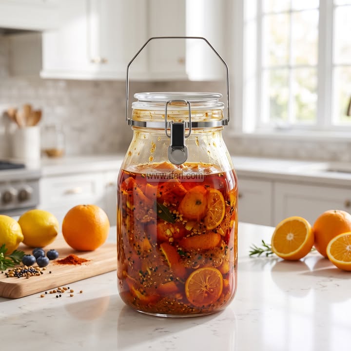5 Liter Premium Quality Airtight Glass Cookie Jar / Pickle Jar BS204