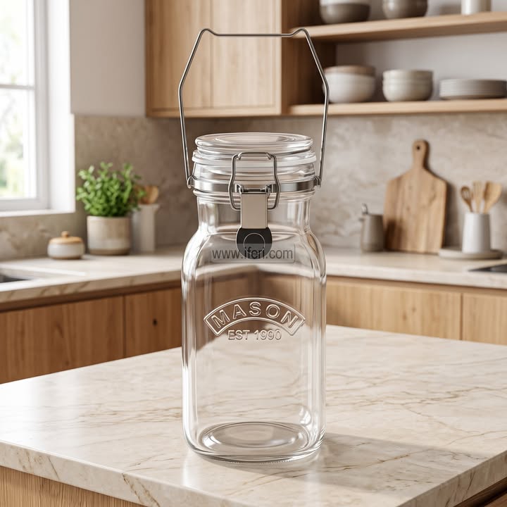 1 Liter Premium Quality Airtight Glass Pickle Jar BS212