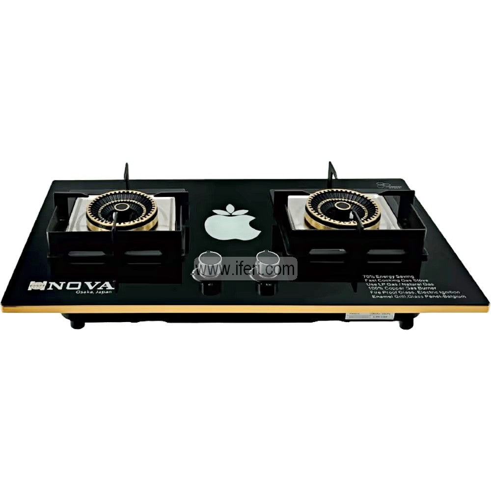 NOVA Double Burner Glass Gas Stove NV-884DG