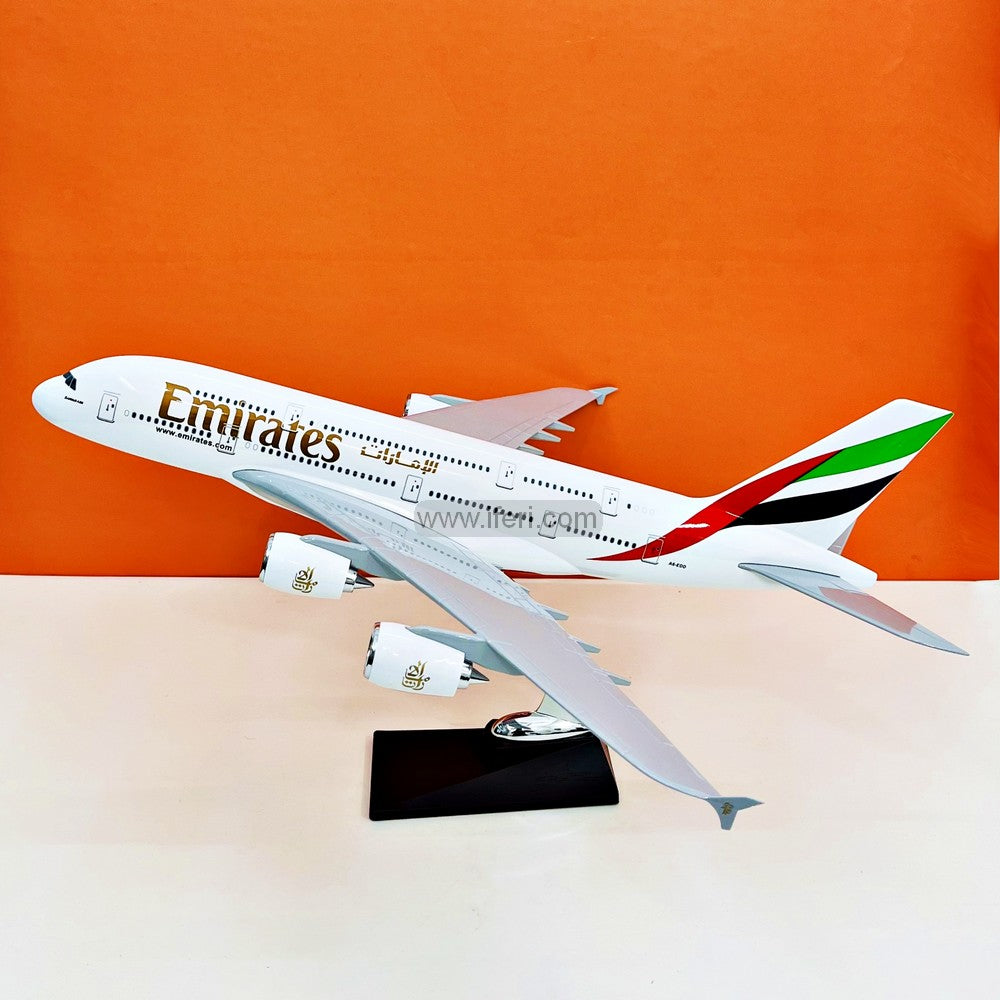 17.5 Inch Die Cast Resin Emirates Airplane Model Toy Showpiece with Base RY2890