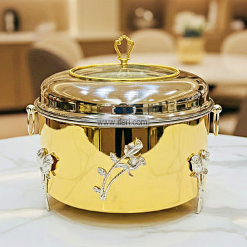 4 Liter Stainless Steel Exclusive Golden Chafing Dish Food Warmer with Lid AZM008
