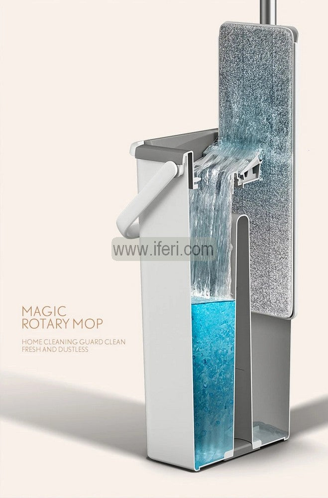 Flat Floor Mop, Long Wringing, Wet And Dry System Bucket, 280° Flexible Head Stainless Steel Long Handle Mop AnZ011