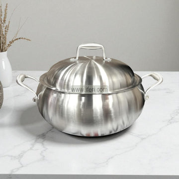 24cm High Quality Stainless Steel Belly Shape Cookware with Lid ALM6910