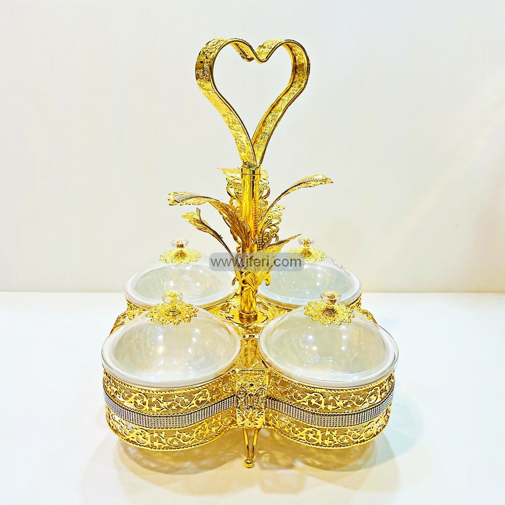 4 Pcs Exclusive Metal Dried Fruit, Candy, Dessert Serving Bowl with Stand RY2925